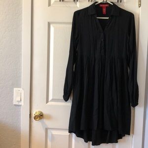 Saks Fifth Avenue | High Low Black Button Dress